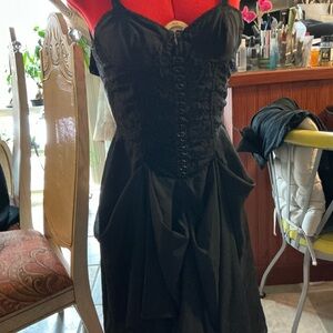 Dolls Kill Black Corset Prom Dress